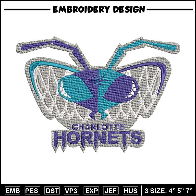 Charlotte Hornets Logo embroidery design, NBA embroidery, Sport embroidery, Embroidery design, Logo sport embroidery.jpg