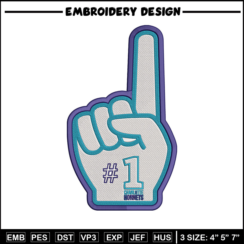 Charlotte Hornets NO 1 embroidery design, NBA embroidery, Sport embroidery, Embroidery design, Logo sport embroidery.jpg