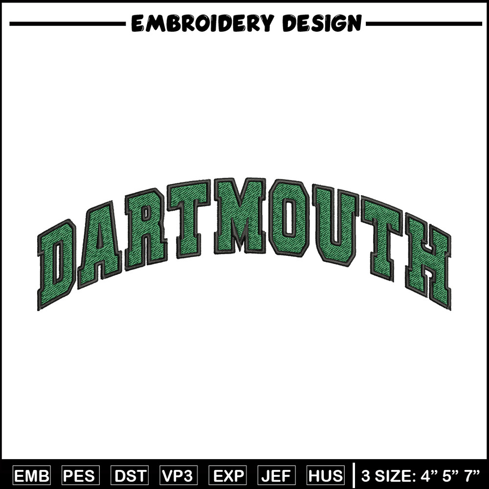 Dartmouth logo embroidery design, Baseball embroidery, Sport embroidery, logo sport embroidery, Embroidery design.jpg