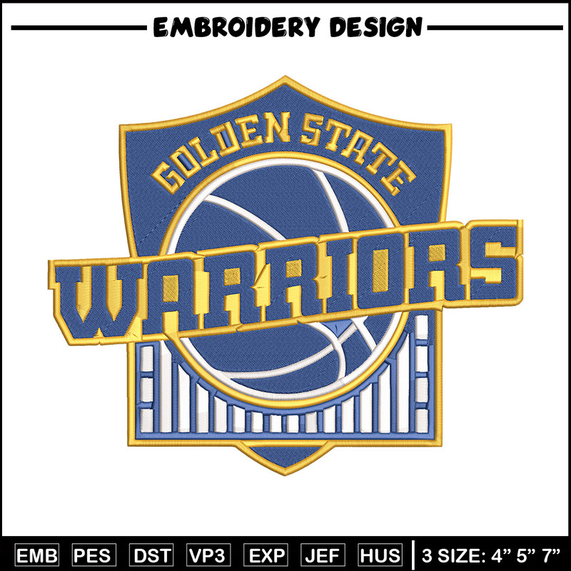 Golden State Warriors logo embroidery design, NBA embroidery,Sport embroidery, Embroidery design,Logo sport embroidery.jpg