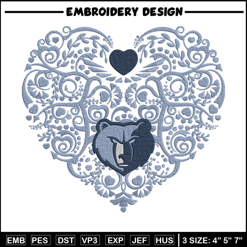 Memphis Grizzlies heart embroidery design, NBA embroidery, Sport embroidery,Embroidery design, Logo sport embroidery.jpg