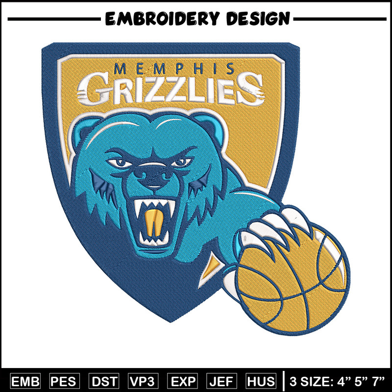 Memphis Grizzlies logo embroidery design, NBA embroidery,Sport embroidery, Embroidery design, Logo sport embroidery.jpg