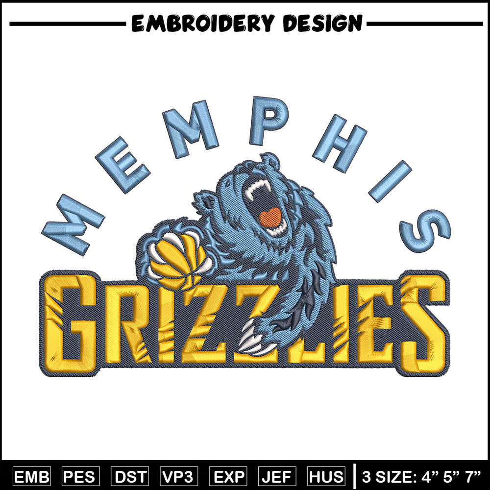 Memphis Grizzlies logo embroidery design, NBA embroidery,Sport embroidery,Embroidery design, Logo sport embroidery..jpg