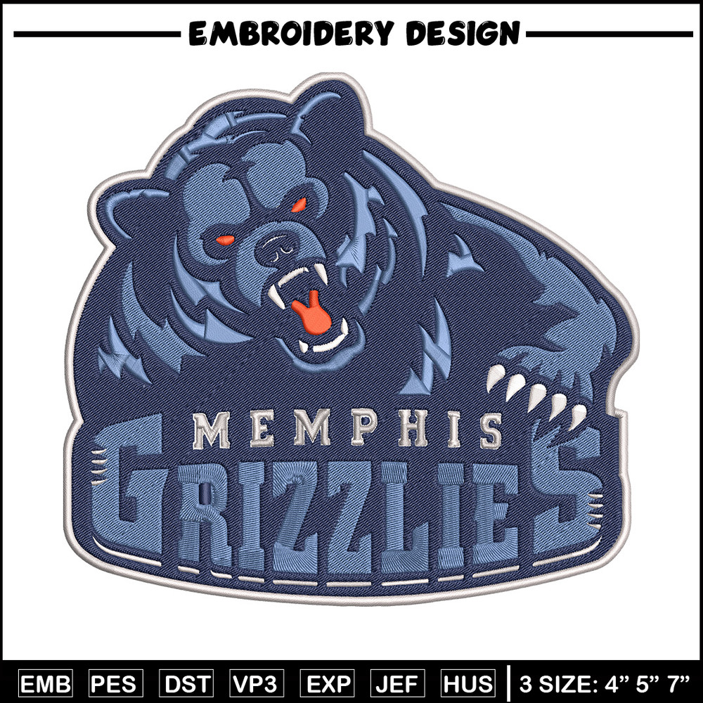 Memphis Grizzlies logo embroidery design,NBA embroidery, Sport embroidery,Embroidery design, Logo sport embroidery.jpg