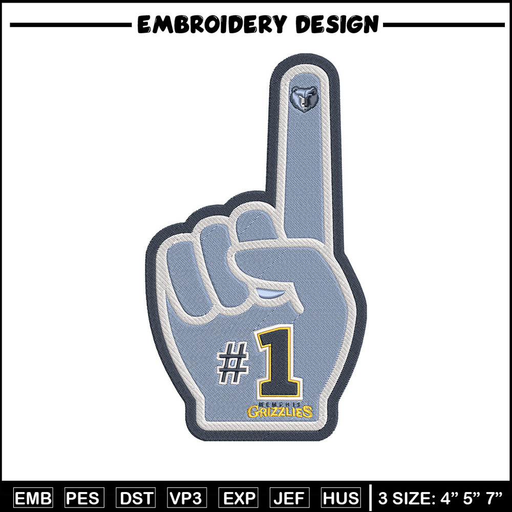 Memphis Grizzlies no 1 embroidery design,NBA embroidery,Sport embroidery,Embroidery design, Logo sport embroidery..jpg