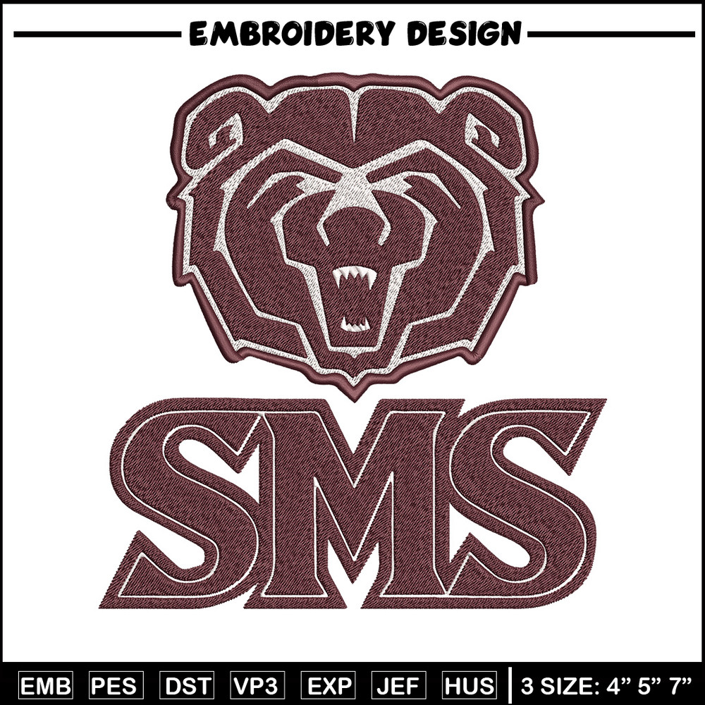 Missouri State logo embroidery design, College embroidery, Sport embroidery, logo sport embroidery, Embroidery design.jpg
