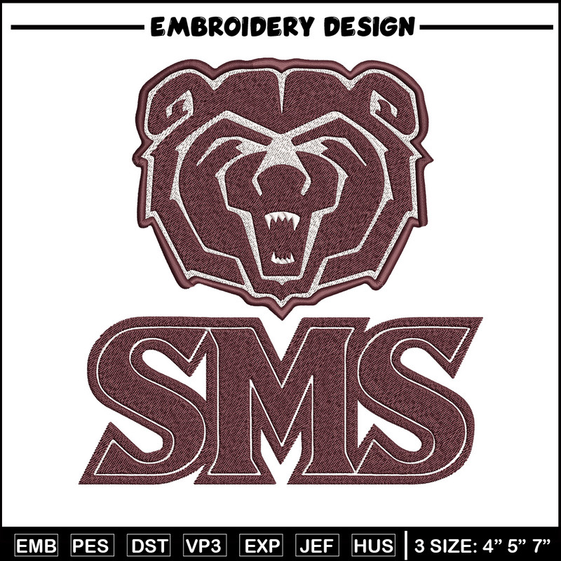 Missouri State logo embroidery design, College embroidery, Sport embroidery, logo sport embroidery, Embroidery design.jpg