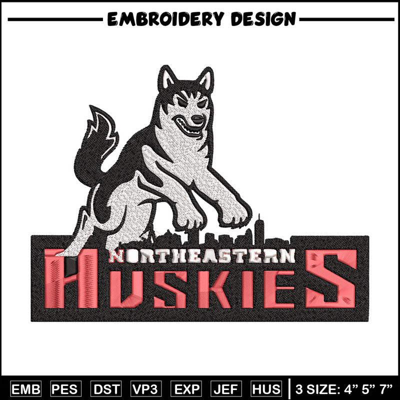 Northeastern Logo embroidery design, Logo embroidery, Sport embroidery, logo sport embroidery, Embroidery design.jpg