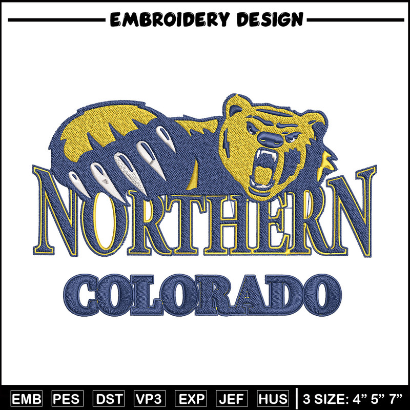 Northern Colorado logo embroidery design, College embroidery,Sport embroidery, logo sport embroidery, Embroidery design.jpg