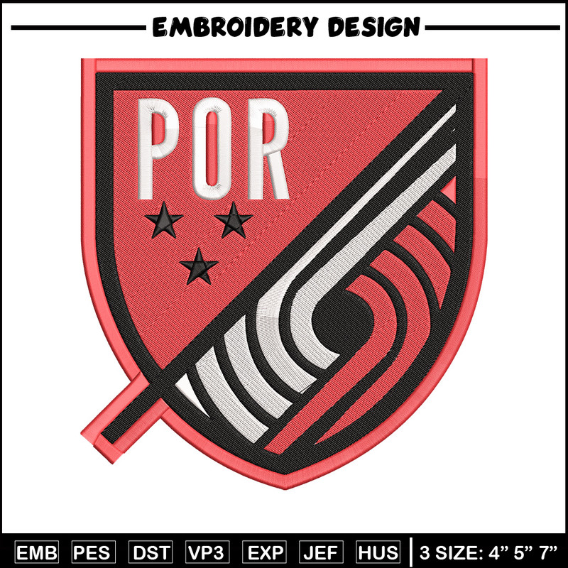 Portland Trail Blazers logo embroidery design, NBA embroidery,Sport embroidery, Embroidery design,Logo sport embroidery..jpg