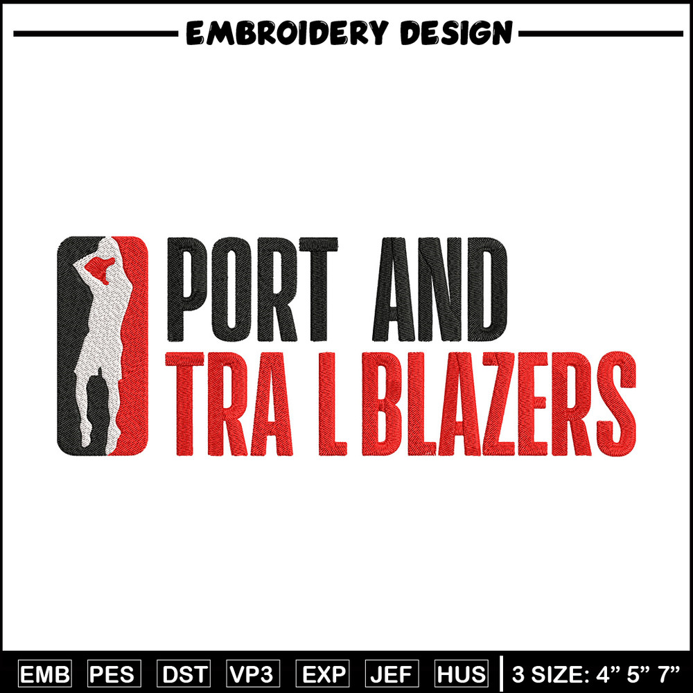 Portland Trail Blazers logo embroidery design, NBA embroidery,Sport embroidery, Embroidery design,Logo sport embroidery.jpg