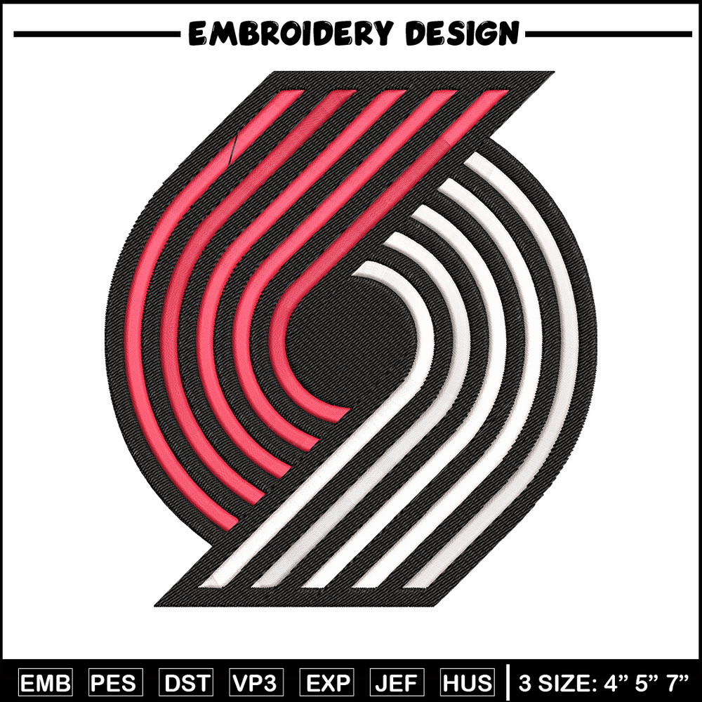 Portland Trail Blazers logo embroidery design,NBA embroidery, Sport embroidery, Embroidery design,Logo sport embroidery.jpg