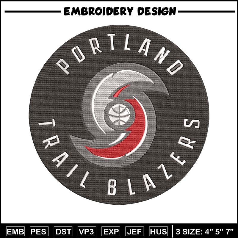 Portland Trail Blazers Logo embroidery design,NBA embroidery,Sport embroidery , Embroidery design, Logo sport embroidery.jpg