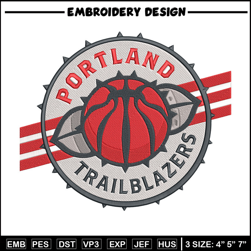 Portland Trail Blazers no 1 embroidery design,NBA embroidery, Sport embroidery,Embroidery design,Logo sport embroidery.jpg