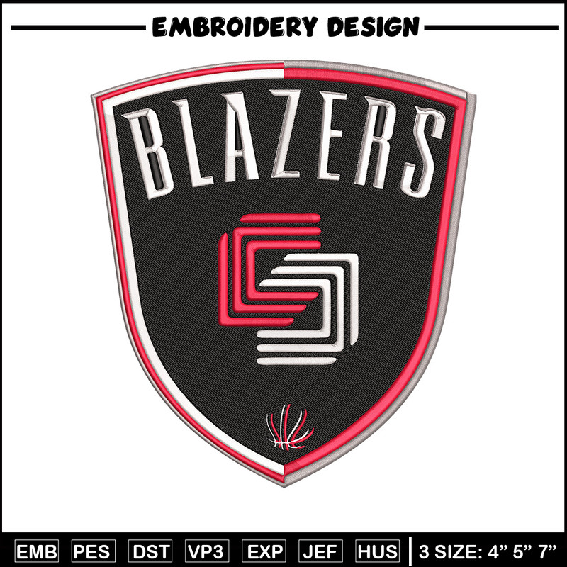 Portland Trail Blazers no 1 embroidery design,NBA embroidery,Sport embroidery,Embroidery design, Logo sport embroidery.jpg