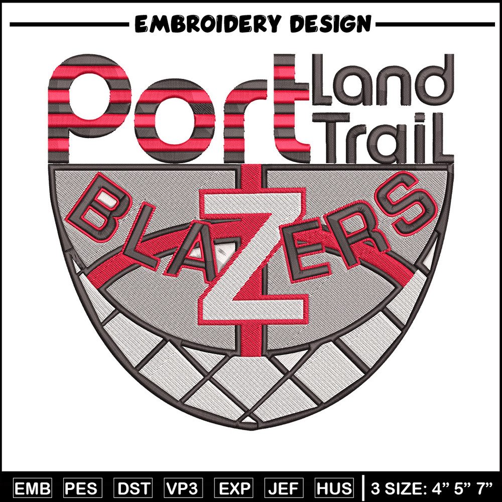 Portland Trail Blazers no 1 embroidery design,NBA embroidery,Sport embroidery,Embroidery design,Logo sport embroidery.jpg
