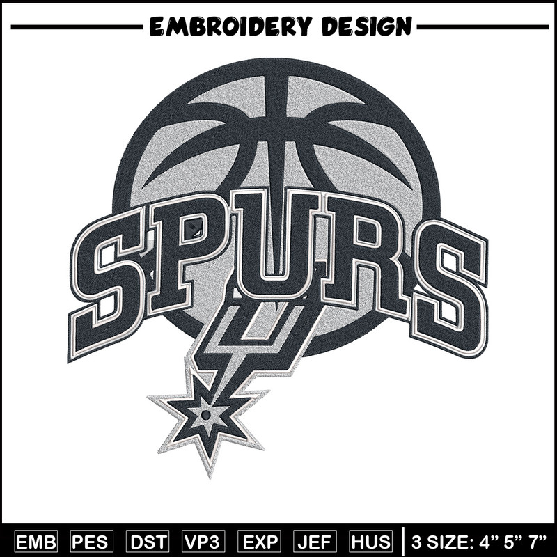San Antonio Spurs logo embroidery design, NBA embroidery, Embroidery design,Logo sport embroidery,Sport embroidery.jpg