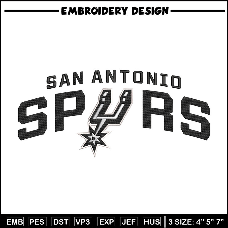 San Antonio Spurs Logo embroidery design, NBA embroidery, Sport embroidery, Embroidery design, Logo sport embroidery..jpg