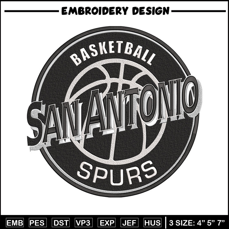 San Antonio Spurs logo embroidery design, NBA embroidery,Embroidery design,Logo sport embroidery, Sport embroidery.jpg