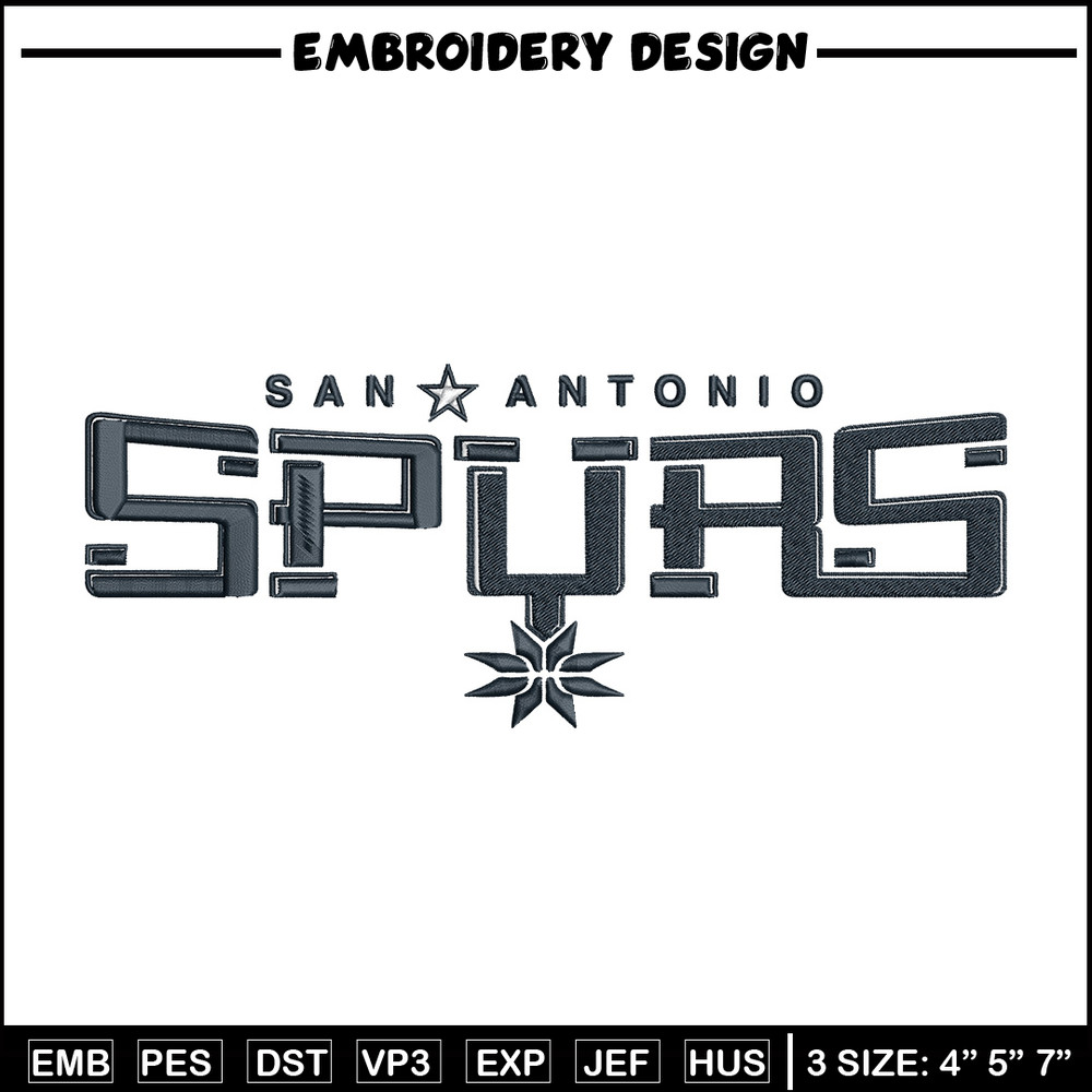 San Antonio Spurs logo embroidery design,NBA embroidery, Embroidery design, Logo sport embroidery, Sport embroidery.jpg