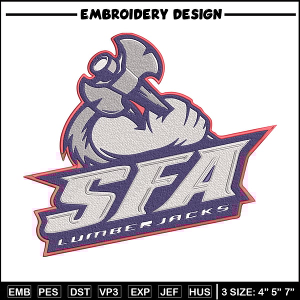 Stephen F. Austin logo embroidery design,Sport embroidery, logo sport embroidery,Embroidery design, NCAA embroidery.jpg