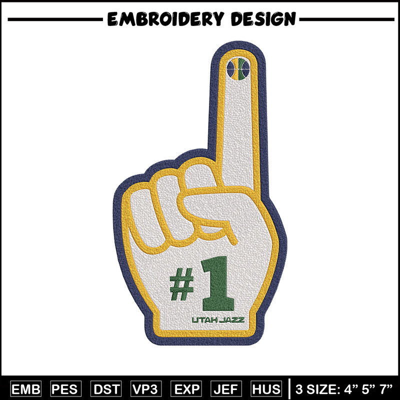 Utah Jazz no 1 embroidery design, NBA embroidery, Sport embroidery, Embroidery design, Logo sport embroidery.jpg