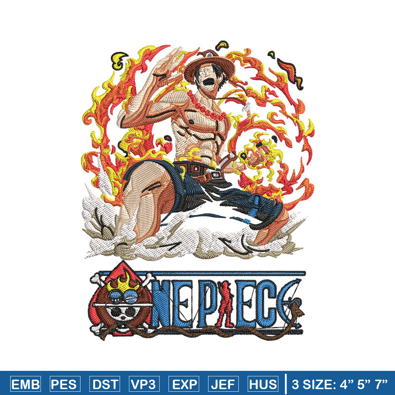 Ace Poster Embroidery Design,One piece Embroidery, Embroidery File, Anime Embroidery, Anime shirt, Digital download.jpg
