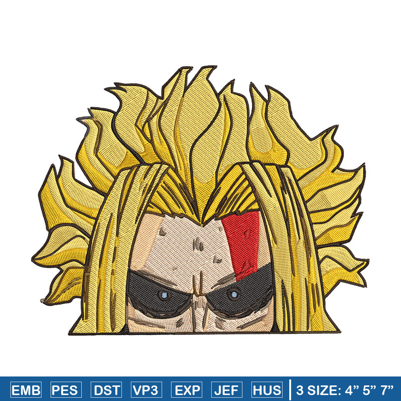 All Might Peeker Embroidery Design, Mha Embroidery, Embroidery File, Anime Embroidery, Anime shirt, Digital download.jpg