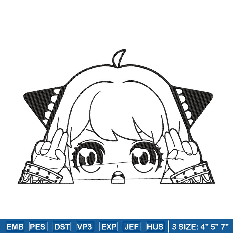 Anya cute Embroidery Design, Spy x family Embroidery, Embroidery File, Anime Embroidery, Anime shirt, Digital download.jpg