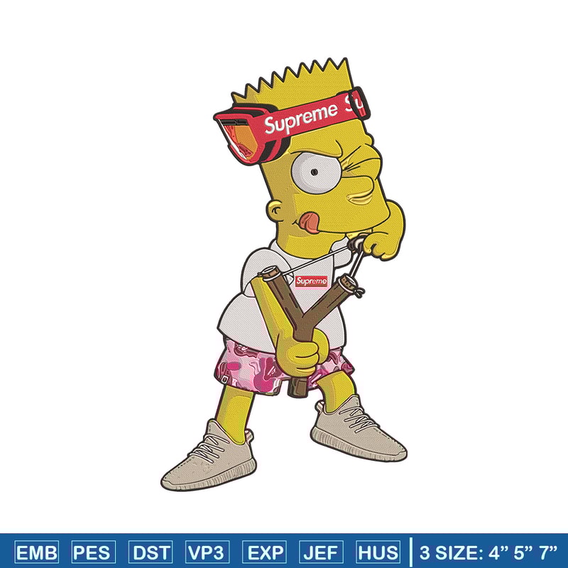 Bart x supreme Embroidery Design, Supreme Embroidery, Embroidery File, Anime Embroidery, Simpson shirt, Digital download.jpg
