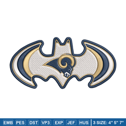 Batman Symbol Los Angeles Rams embroidery design, Rams embroidery, NFL embroidery, sport embroidery, embroidery design.
