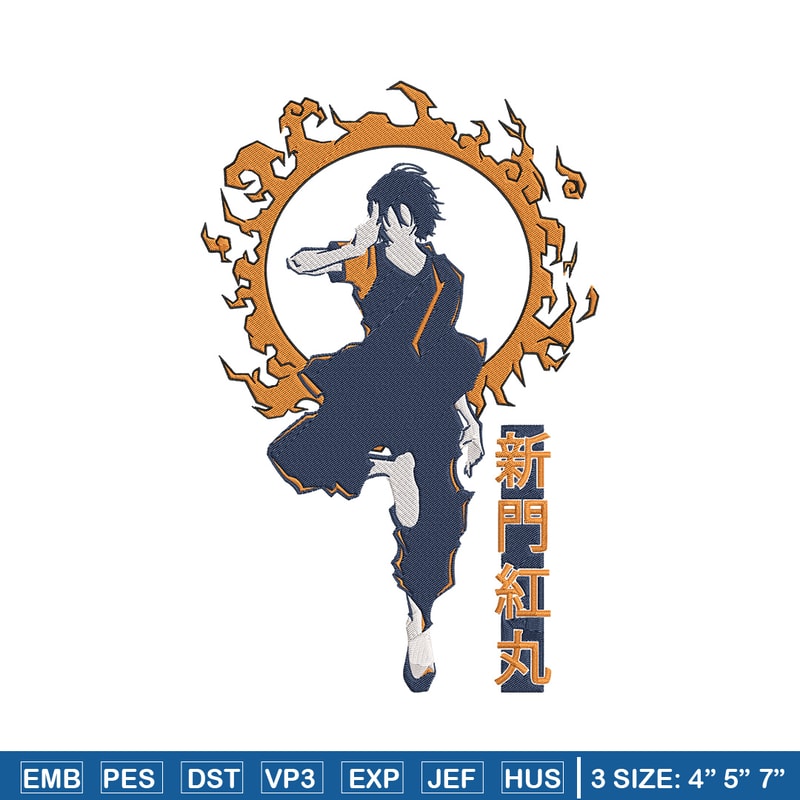 Benimaru Embroidery Design, Enen no Shouboutai Embroidery,Embroidery File,Anime Embroidery,Anime shirt,Digital download.jpg