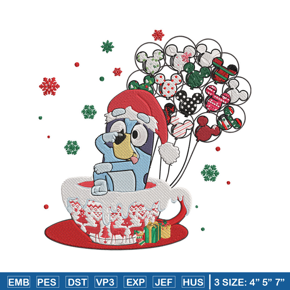 Bluey chrismas Embroidery Design,Bluey Embroidery, Embroidery File, Chrismas Embroidery, Anime shirt, Digital download.jpg