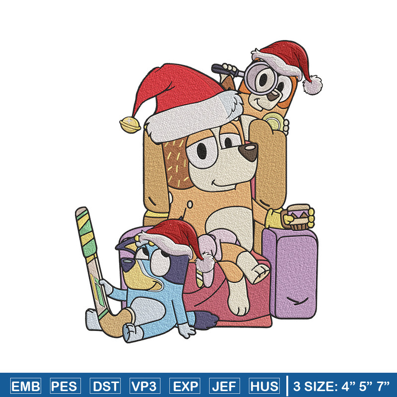 Bluey family Embroidery Design, Bluey Embroidery, Embroidery File, Chrismas Embroidery,Anime shirt, Digital download..jpg