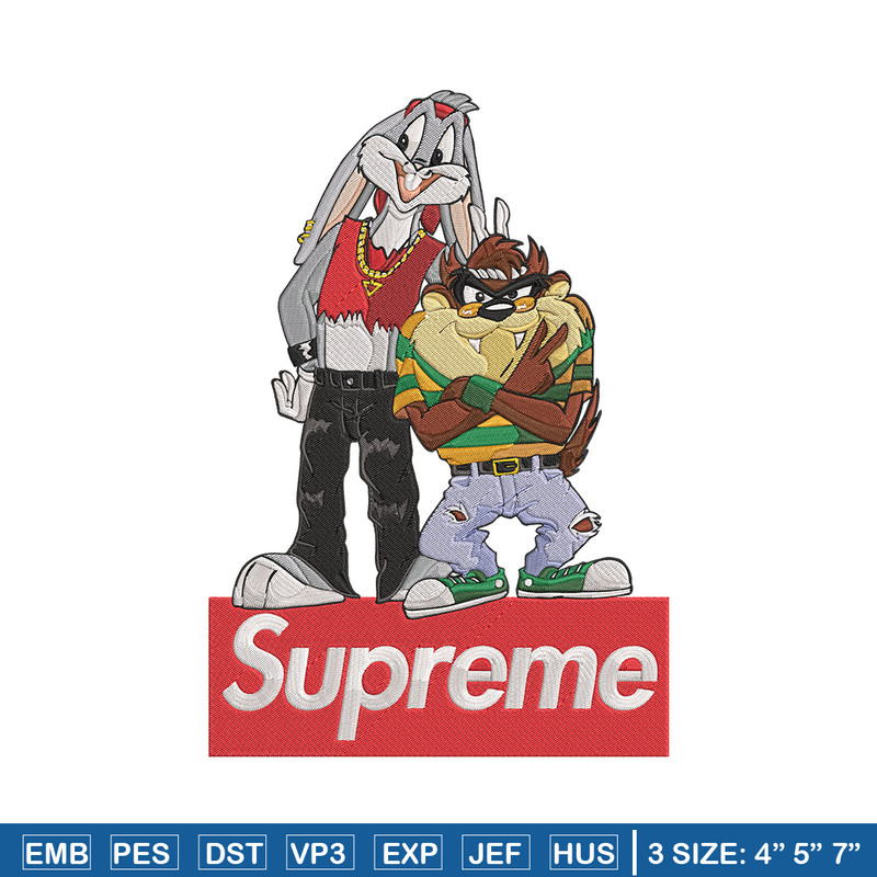 Bunny Taz Embroidery Design, Bunny Taz Embroidery, Embroidery File, Anime Embroidery, Supreme shirt, Digital download.jpg