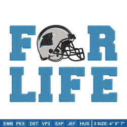 Carolina Panthers For Life embroidery design, Carolina Panthers embroidery, NFL embroidery, logo sport embroidery.
