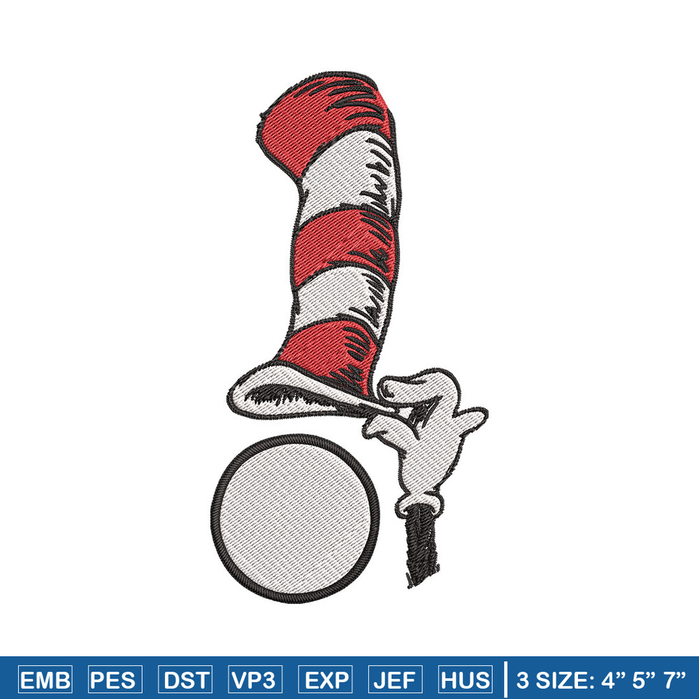 Cat In The Hat Embroidery Design, Cat In The Hat Embroidery, Embroidery File, logo shirt, Digital download.jpg