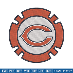 Chicago Bears Poker Chip Ball embroidery design, Bears embroidery, NFL embroidery, sport embroidery, embroidery design.