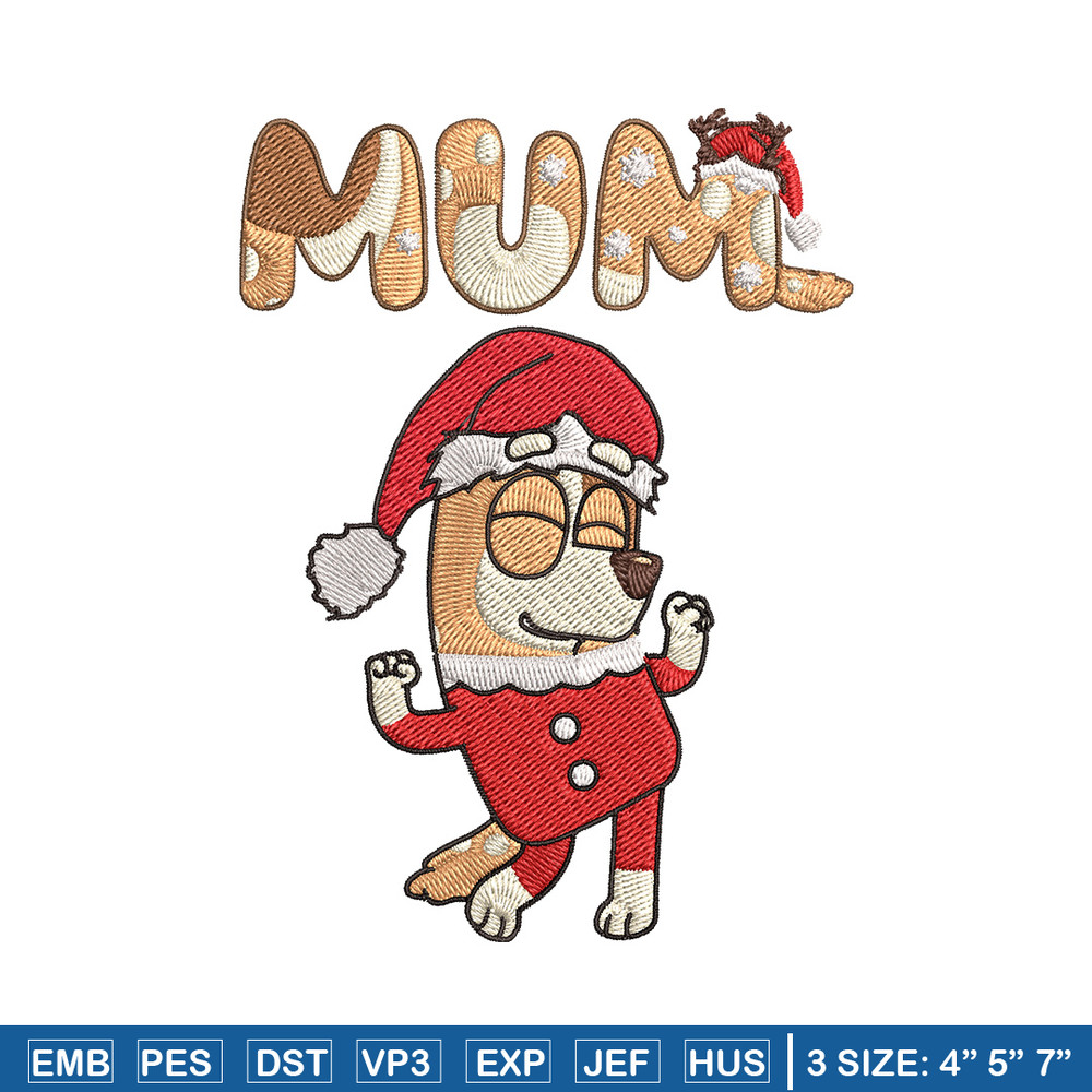 Chilli mom Embroidery Design, Bluey Embroidery, Embroidery File, Chrismas Embroidery, Anime shirt, Digital download.jpg