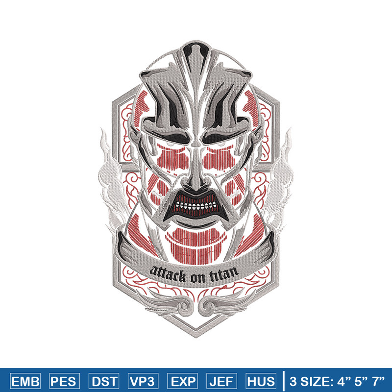 Colossal poster Embroidery Design, Aot Embroidery, Embroidery File, Anime Embroidery, Anime shirt, Digital download.jpg