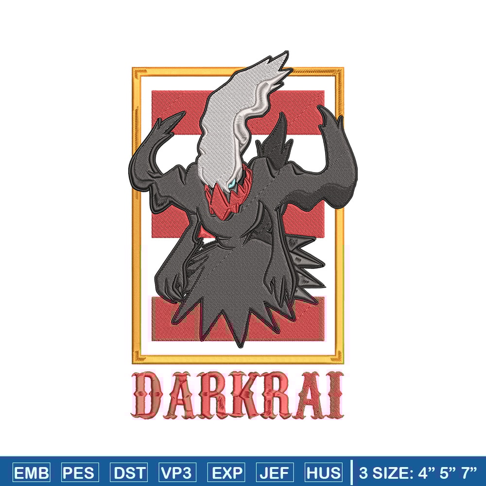 Darkrai poster Embroidery Design, Pokemon Embroidery, Embroidery File, Anime Embroidery, Anime shirt, Digital download.jpg
