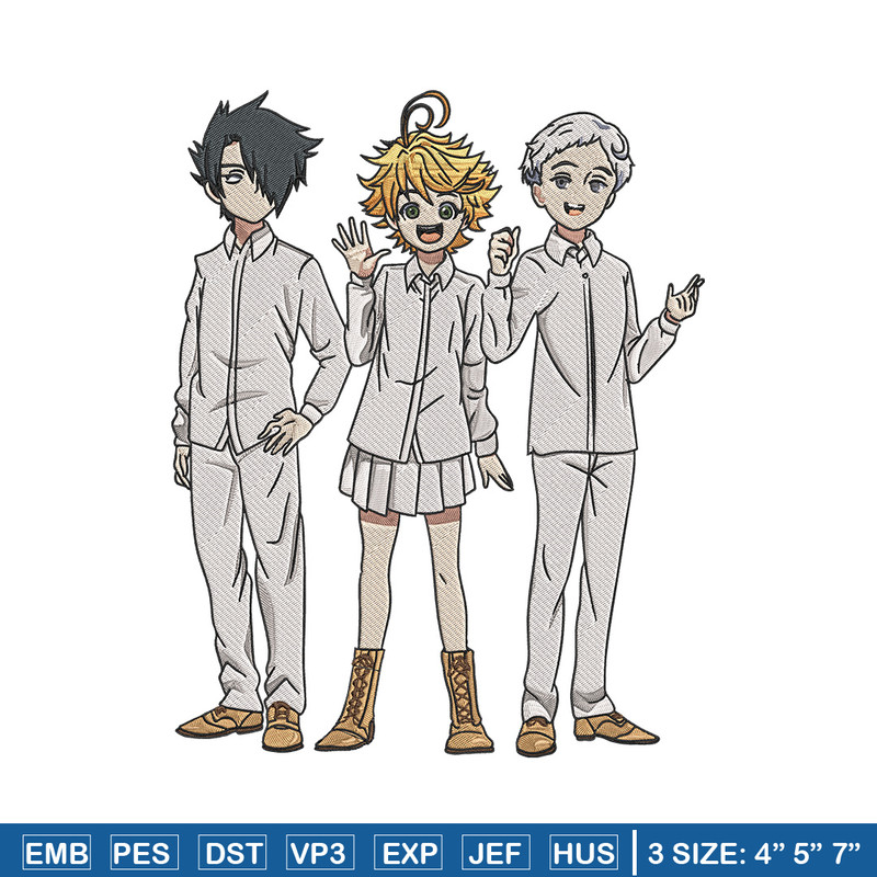 Emma friends Embroidery Design, Oyakusoku Embroidery, Embroidery File, Anime Embroidery, Anime shirt, Digital download.jpg