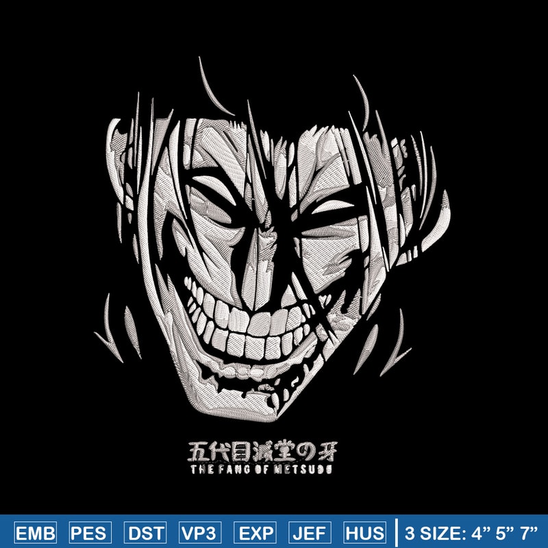 Eren Yeager Embroidery Design, Aot Embroidery, Embroidery File, Anime Embroidery, Anime shirt, Digital download..jpg