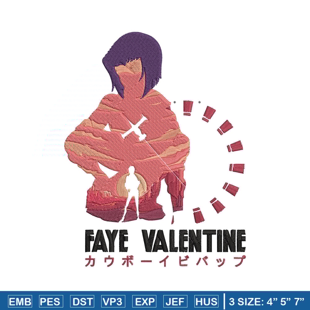 Faye Valentine Embroidery Design, Cowboy bebop Embroidery, Embroidery File,Anime Embroidery,Anime shirt,Digital download.jpg
