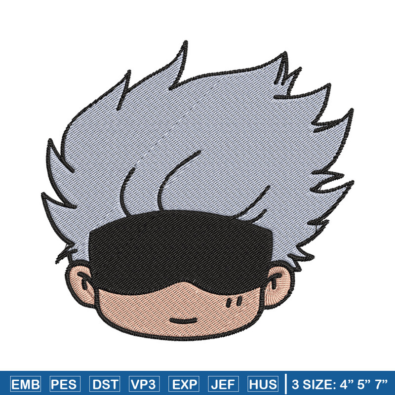 Gojo chibi Embroidery Design, Jujutsu Embroidery, Embroidery File, Anime Embroidery, Anime shirt, Digital download.jpg