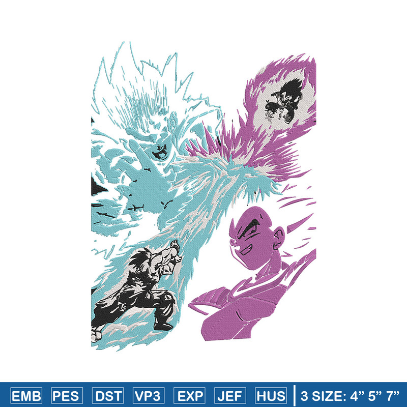 Goku vs Vegeta Embroidery Design, Dragonball Embroidery, Embroidery File, Anime Embroidery, Anime shirt,Digital download.jpg