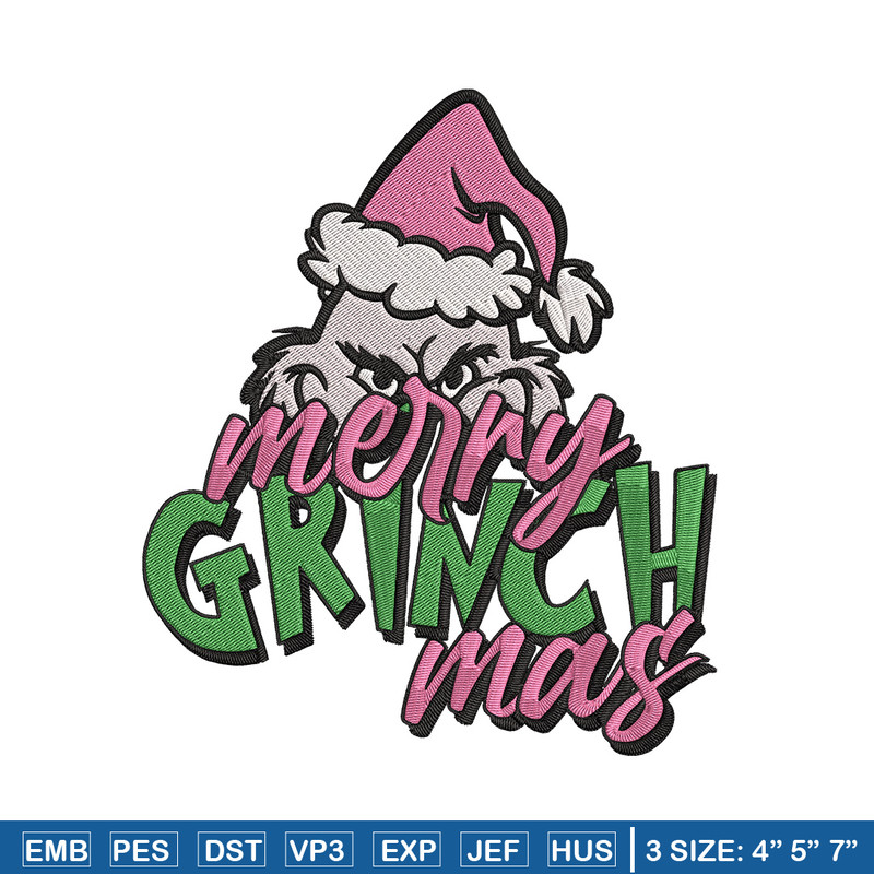 Grinchmas Embroidery Design, Grinch Embroidery, Embroidery File, Chrismas Embroidery, Anime shirt, Digital download..jpg