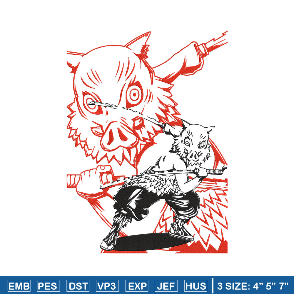 Hashibira Inosuke Embroidery Design, Demon slayer Embroidery, Embroidery File, Anime Embroidery, Digital download.jpg