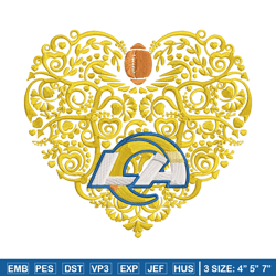 Heart Los Angeles Rams embroidery design, Rams embroidery, NFL embroidery, logo sport embroidery, embroidery design. (2)