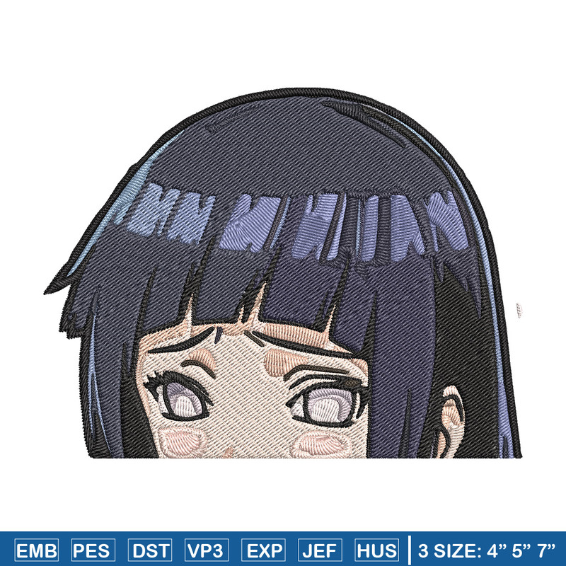 Hinata Peeker Embroidery Design, Naruto Embroidery, Embroidery File, Anime Embroidery, Anime shirt, Digital download.jpg